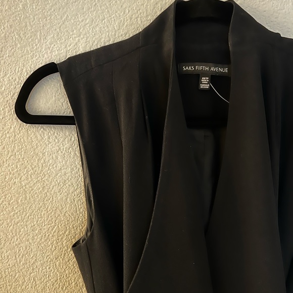 Saks Fifth Avenue Long Black Vest - Picture 4 of 6